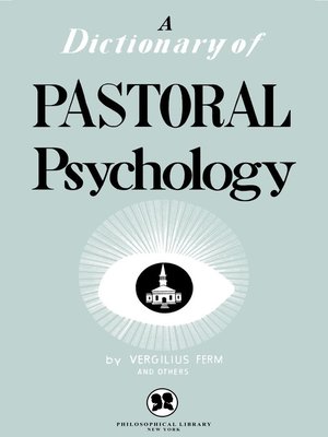 cover image of A Dictionary of Pastoral Psychology